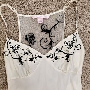 Vintage Victoria's Secret maxi silk slip dress with embroidered detail